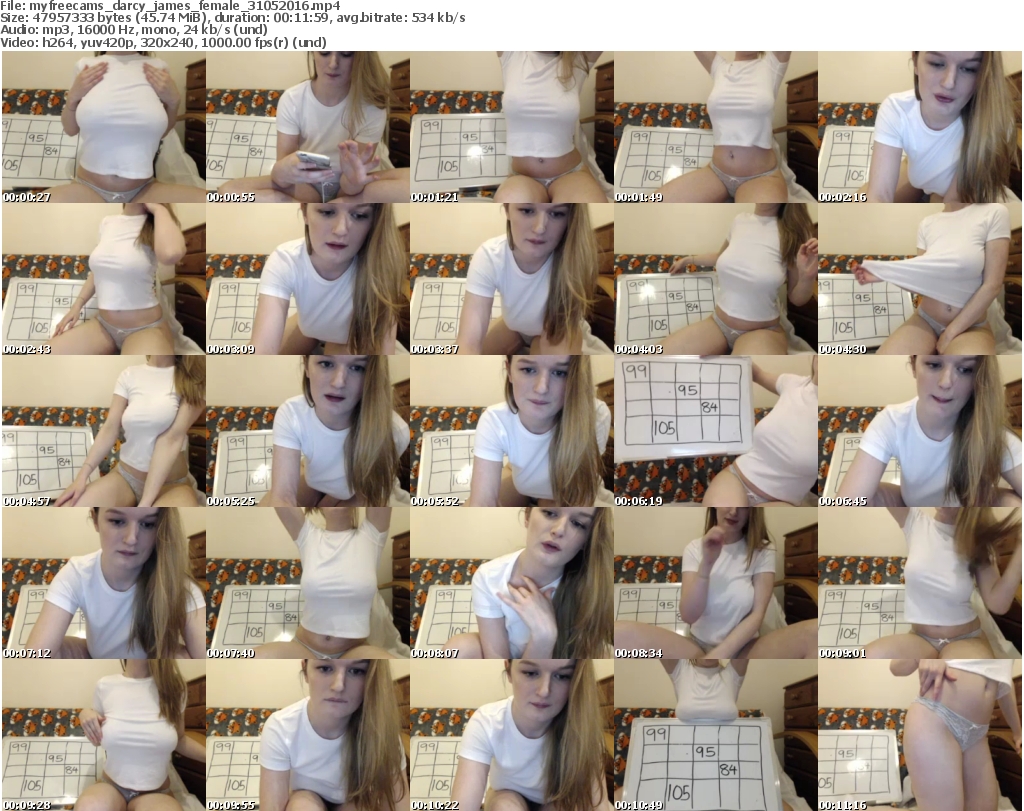 Download Or Stream File: myfreecams darcy james 31 May 2016